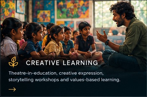 Children listening to a creative storytelling session