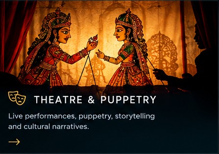 Traditional Indian shadow puppetry performance